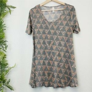 🌳 NWOT LuLaRoe Perfect T Gray Abstract Tee XXS